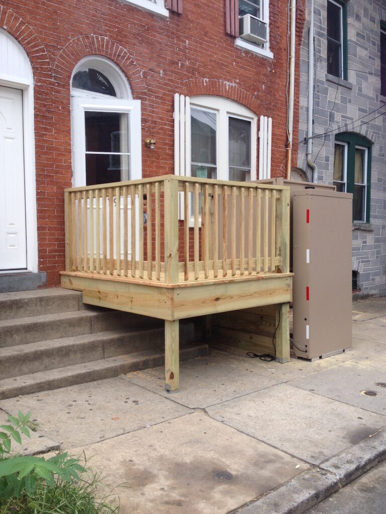 vertical platform lift on front entry