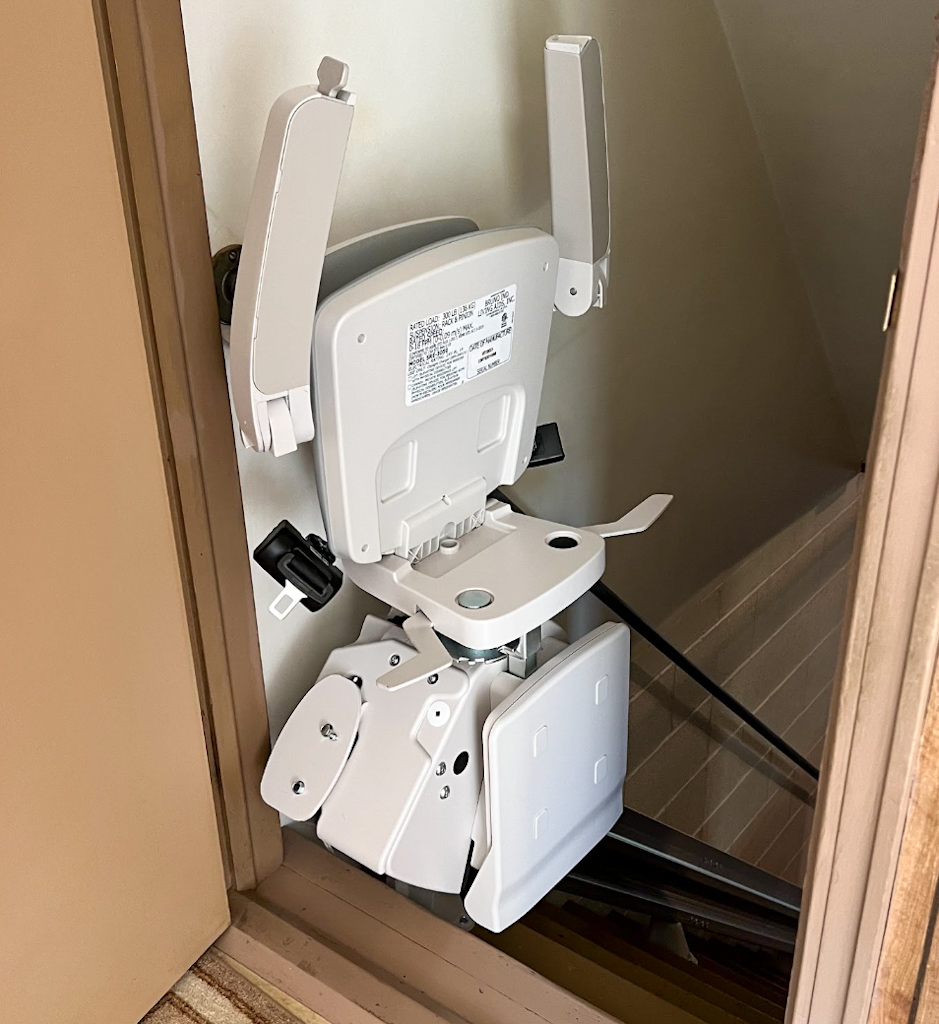 Photo of an installed basement stair lift in York, PA
